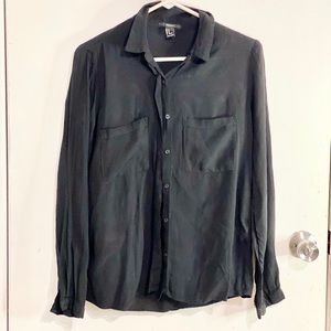 Forever 21 Dressy Black Button Up